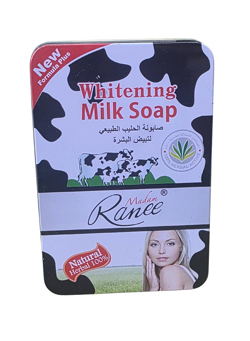 صابون حليب طبيعي لتفتيح البشرة - منظف عشبي فعال 100% لتفتيح البشرة وترطيبها - 100 غرام